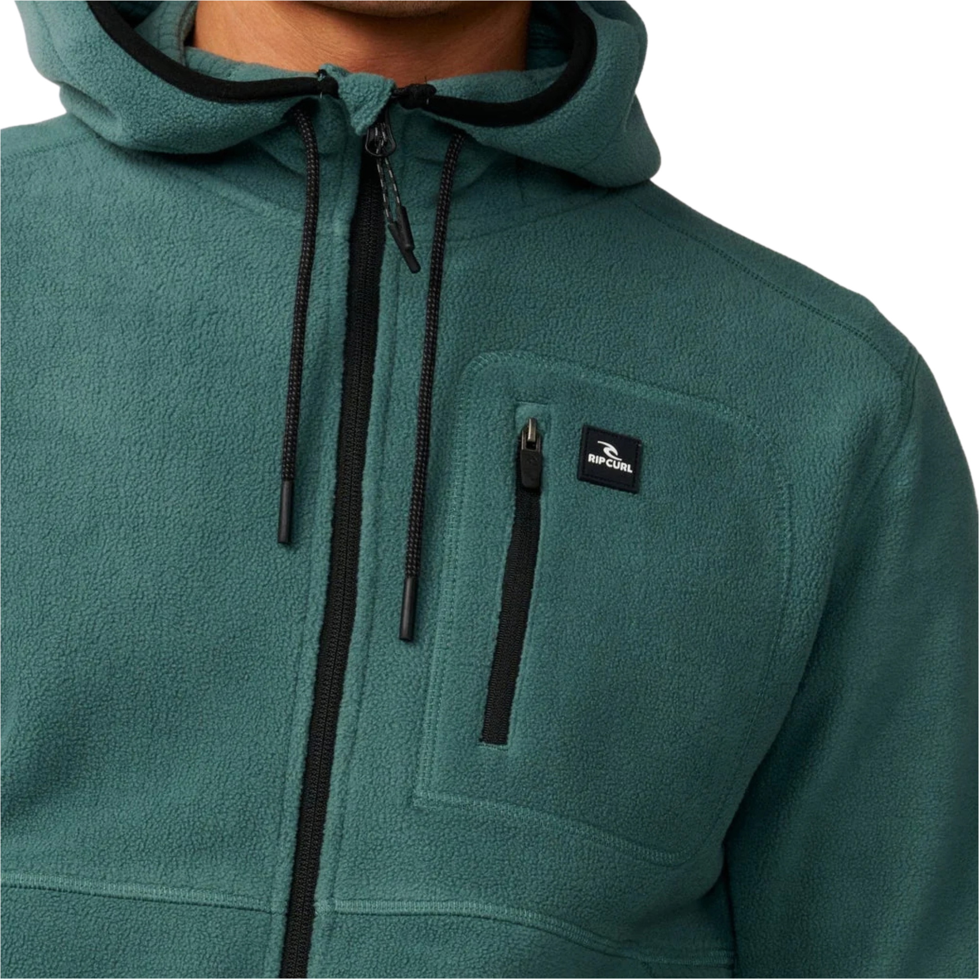 2026 Rip Curl Mens Departed Polar Zip Thru Fleece 08VMFL - Muted Green